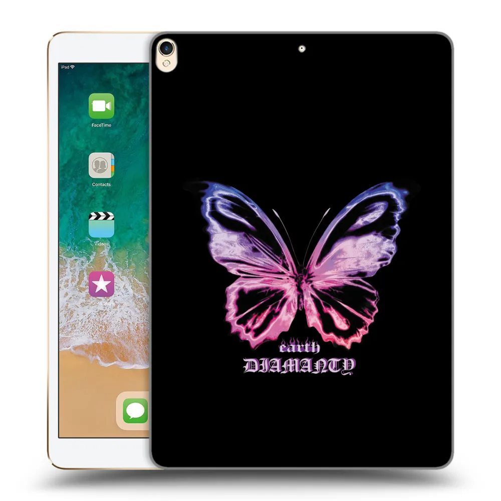 Picasee silikónový prehľadný obal pre Apple iPad Pro 10.5" 2017 (2. gen) - Diamanty Purple