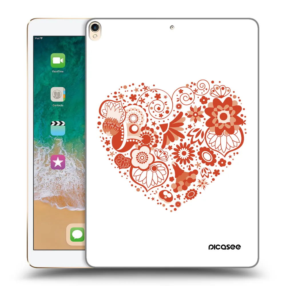 Picasee silikónový prehľadný obal pre Apple iPad Pro 10.5" 2017 (2. gen) - Veľké srdce
