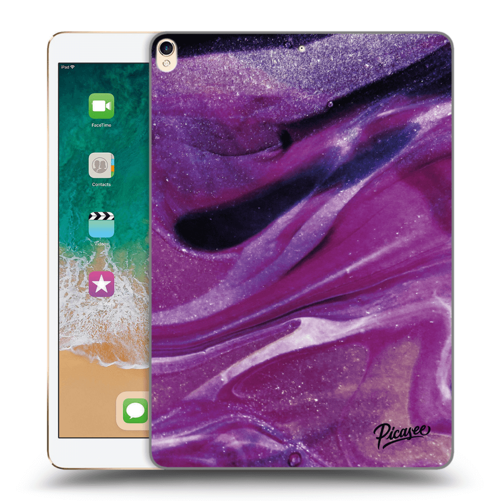 Picasee silikónový prehľadný obal pre Apple iPad Pro 10.5" 2017 (2. gen) - Purple glitter