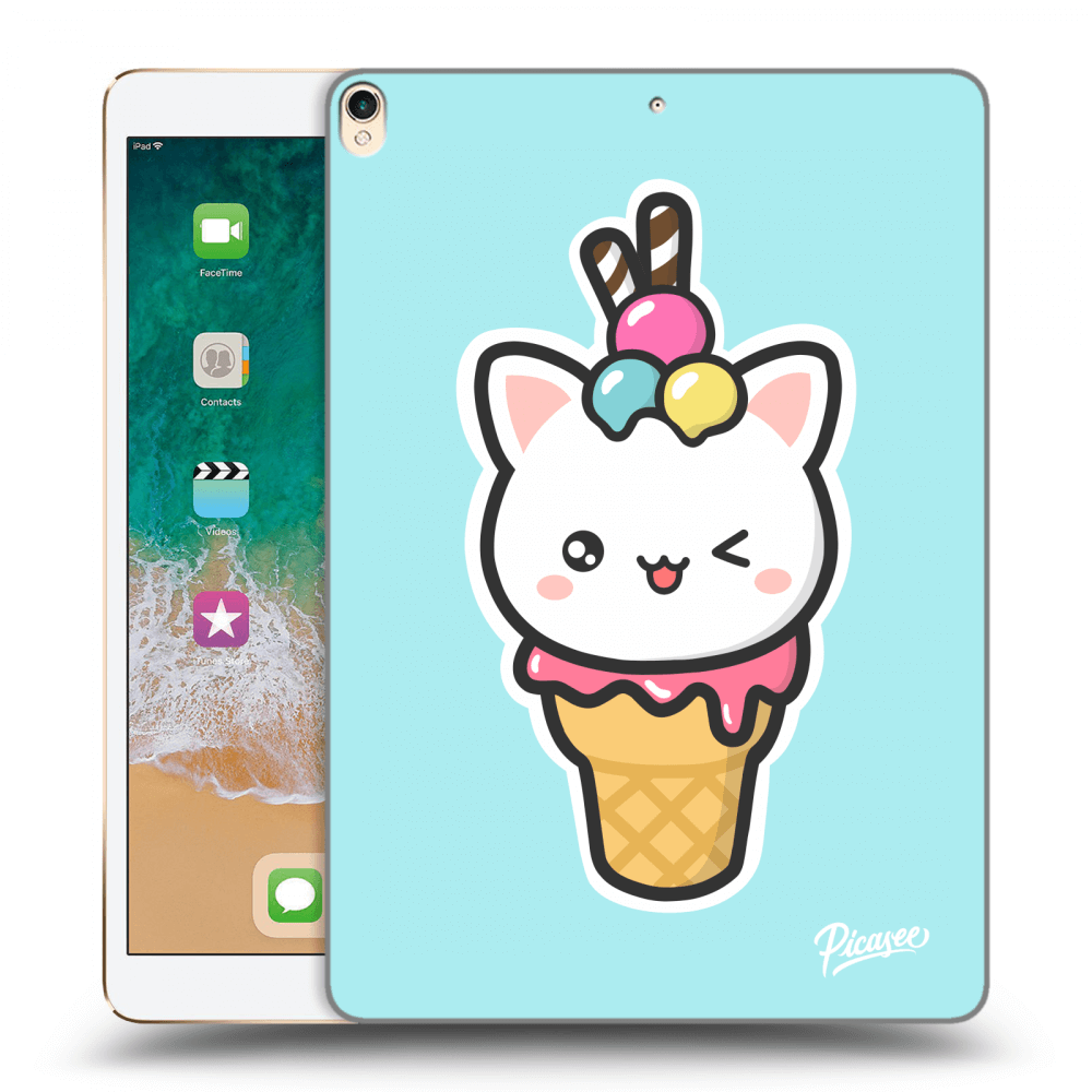 Picasee silikónový prehľadný obal pre Apple iPad Pro 10.5" 2017 (2. gen) - Ice Cream Cat