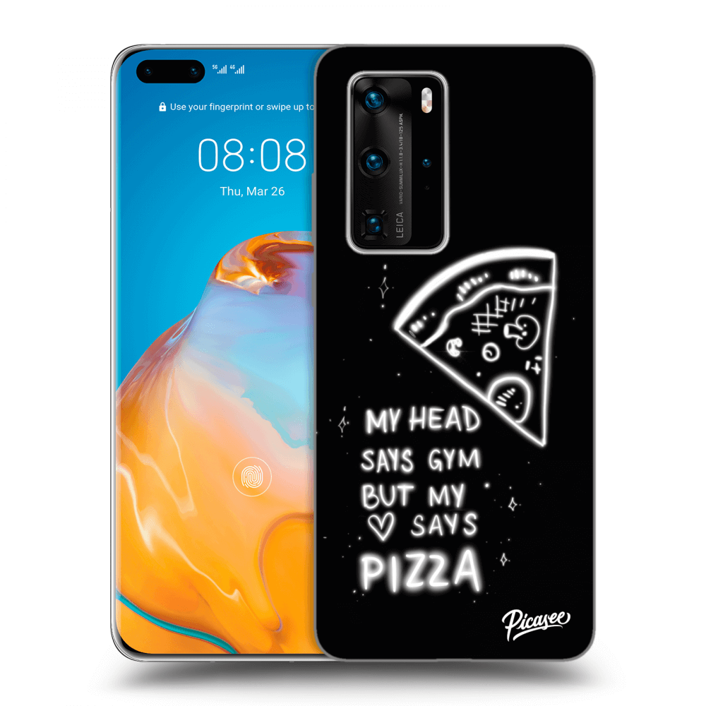 Picasee silikónový čierny obal pre Huawei P40 Pro - Pizza