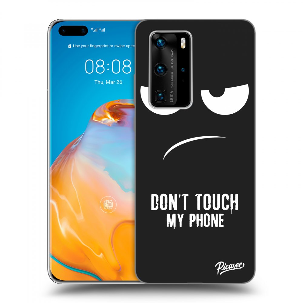 Picasee silikónový čierny obal pre Huawei P40 Pro - Don't Touch My Phone