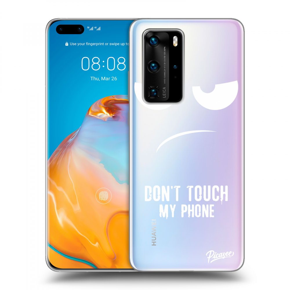 Picasee silikónový prehľadný obal pre Huawei P40 Pro - Nesiahajte mi na telefón
