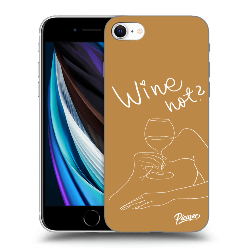 Picasee silikónový prehľadný obal pre Apple iPhone SE 2020 - Wine not