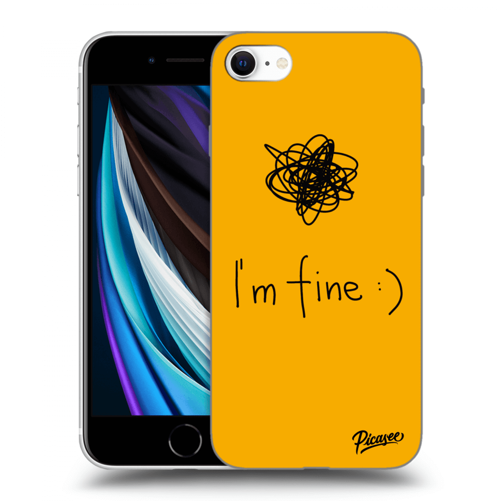Picasee silikónový čierny obal pre Apple iPhone SE 2020 - I am fine