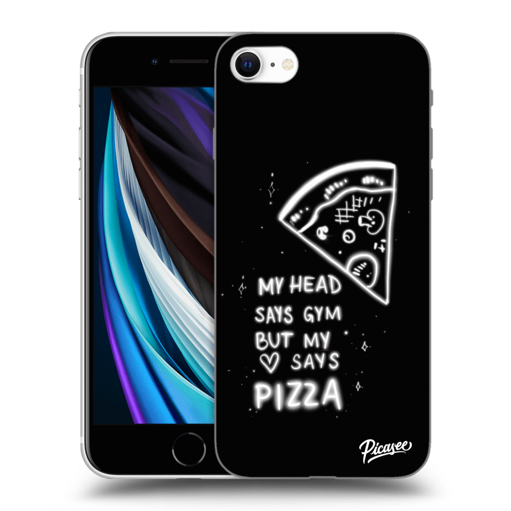 Picasee silikónový čierny obal pre Apple iPhone SE 2020 - Pizza