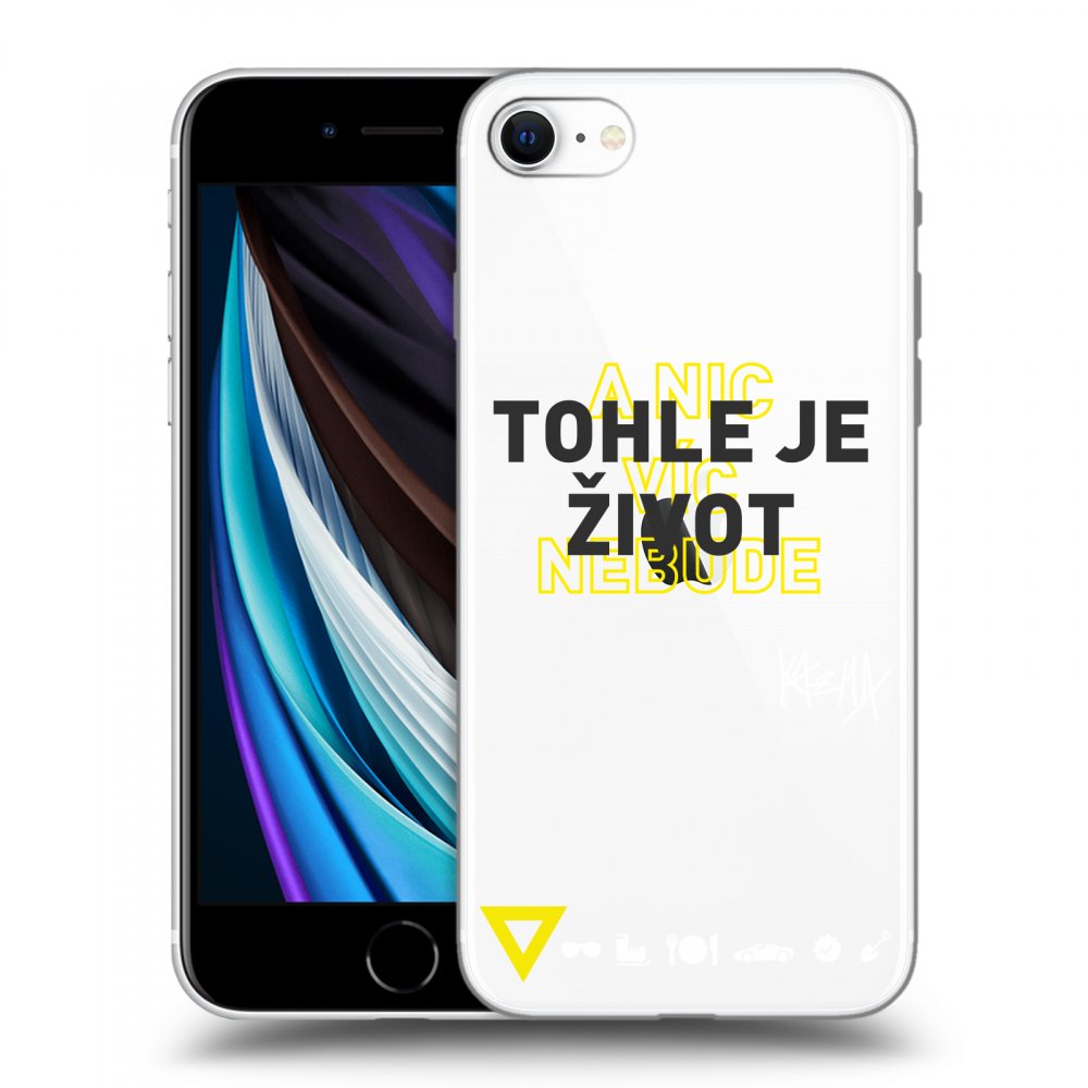 Picasee silikónový prehľadný obal pre Apple iPhone SE 2020 - Kazma - TOHLE JE ŽIVOT A NIC VÍC NEBUDE