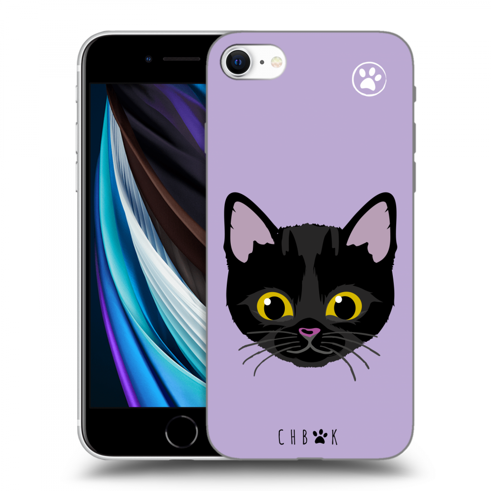 Picasee silikónový čierny obal pre Apple iPhone SE 2020 - Chybí mi kočky - Fialová