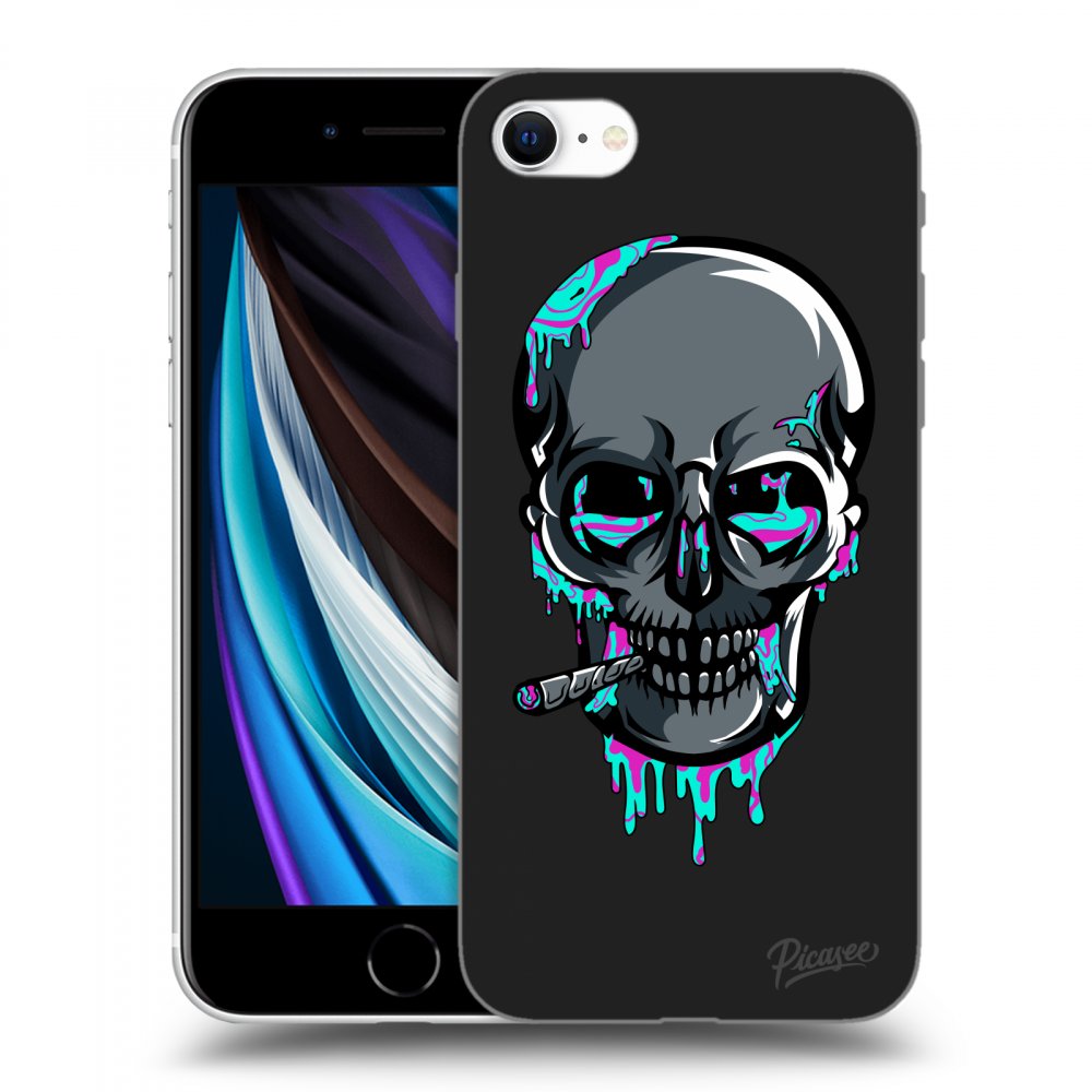 Picasee silikónový čierny obal pre Apple iPhone SE 2020 - EARTH - Lebka 3.0
