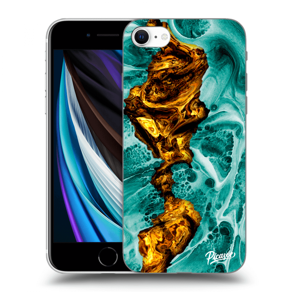 Picasee silikónový prehľadný obal pre Apple iPhone SE 2020 - Goldsky