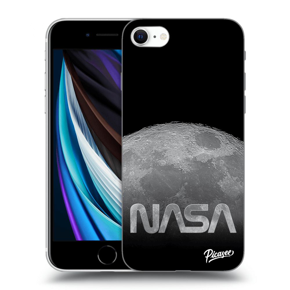 Picasee silikónový čierny obal pre Apple iPhone SE 2020 - Moon Cut