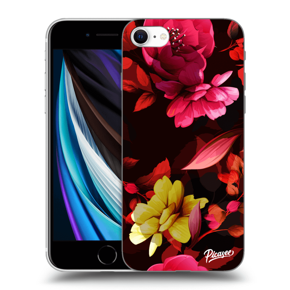 Picasee silikónový prehľadný obal pre Apple iPhone SE 2020 - Dark Peonny