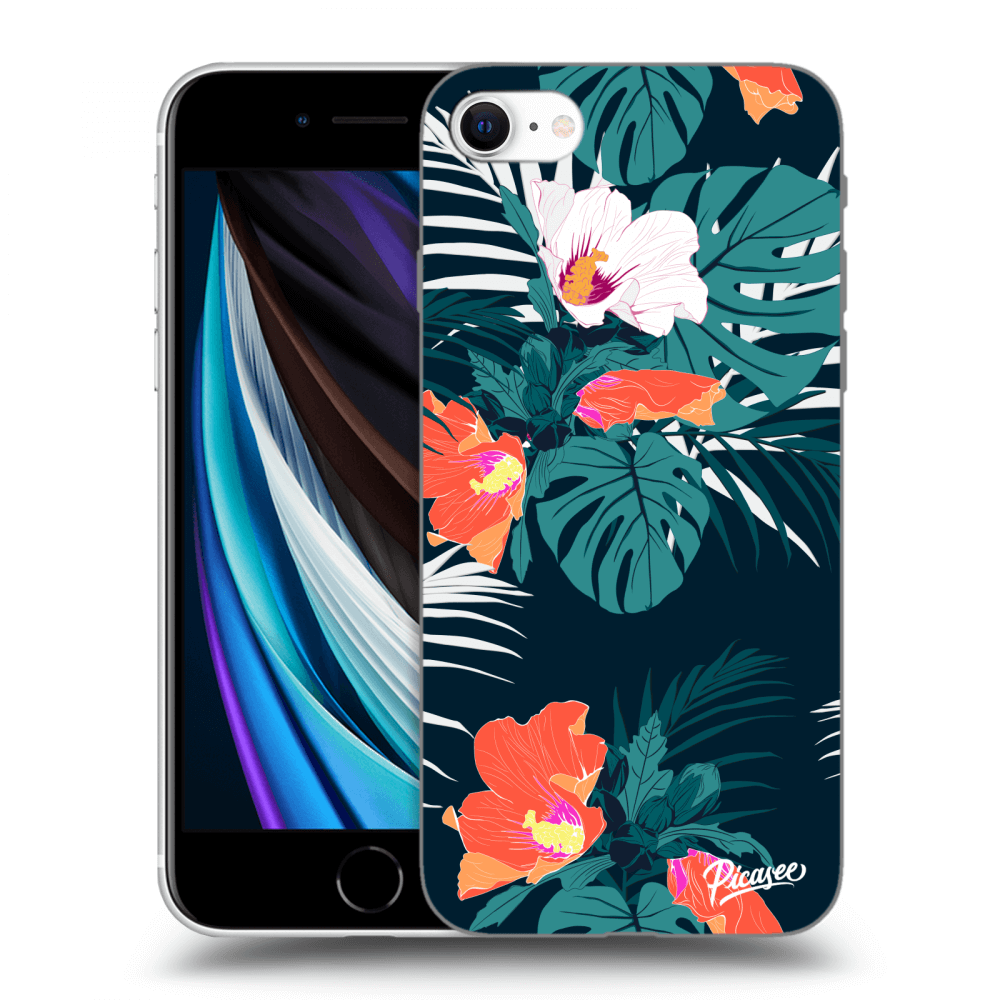 Picasee silikónový čierny obal pre Apple iPhone SE 2020 - Monstera Color