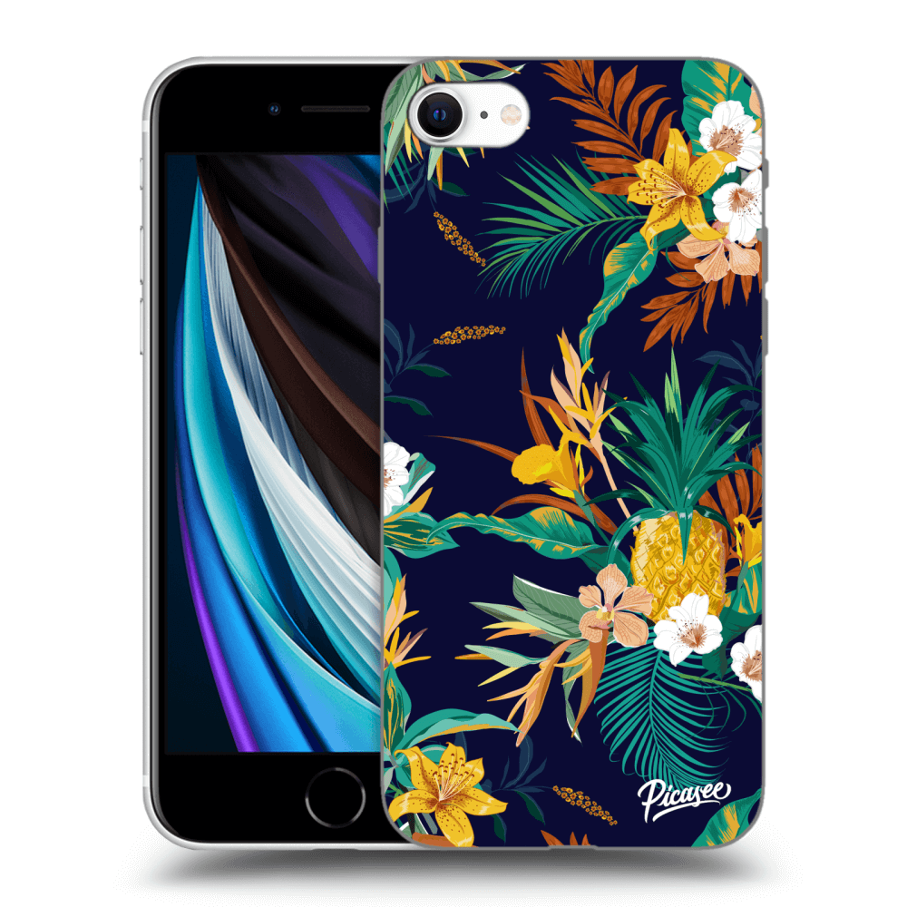 Picasee silikónový čierny obal pre Apple iPhone SE 2020 - Pineapple Color