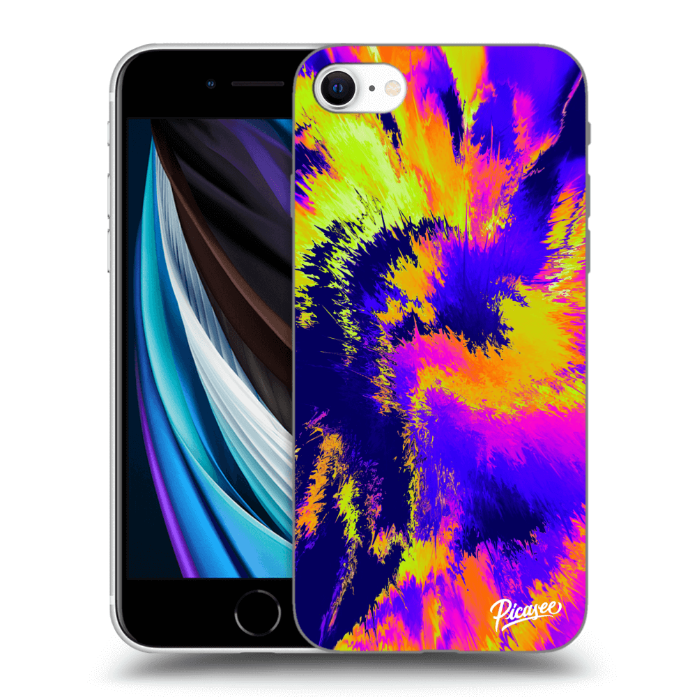 Picasee silikónový prehľadný obal pre Apple iPhone SE 2020 - Burn