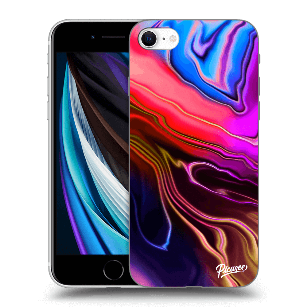 Picasee silikónový prehľadný obal pre Apple iPhone SE 2020 - Electric
