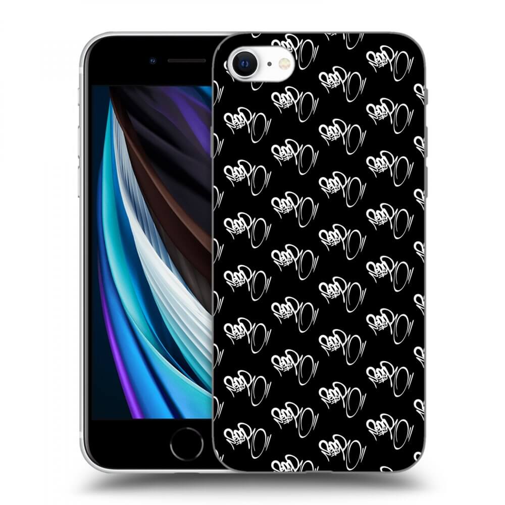 Picasee silikónový čierny obal pre Apple iPhone SE 2020 - Separ - White On Black