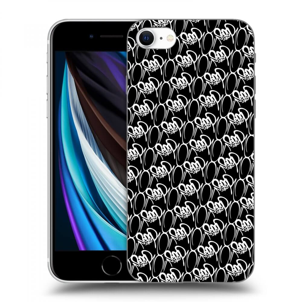 Picasee silikónový čierny obal pre Apple iPhone SE 2020 - Separ - White On Black 2