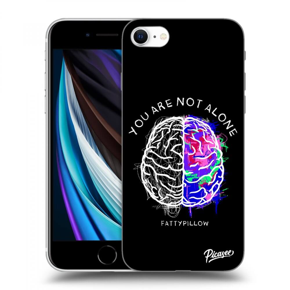 Picasee silikónový prehľadný obal pre Apple iPhone SE 2020 - Brain - White