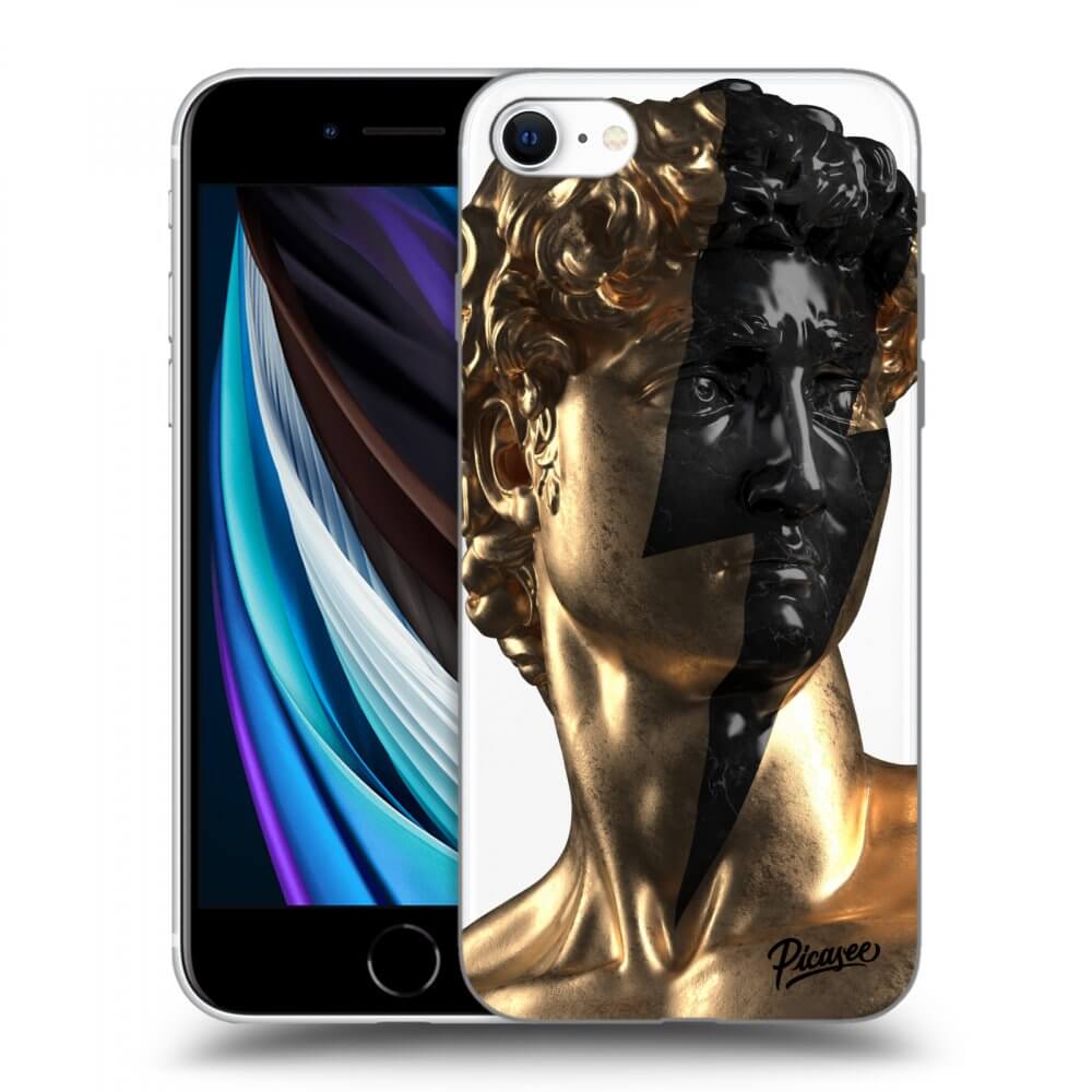 Picasee silikónový prehľadný obal pre Apple iPhone SE 2020 - Wildfire - Gold