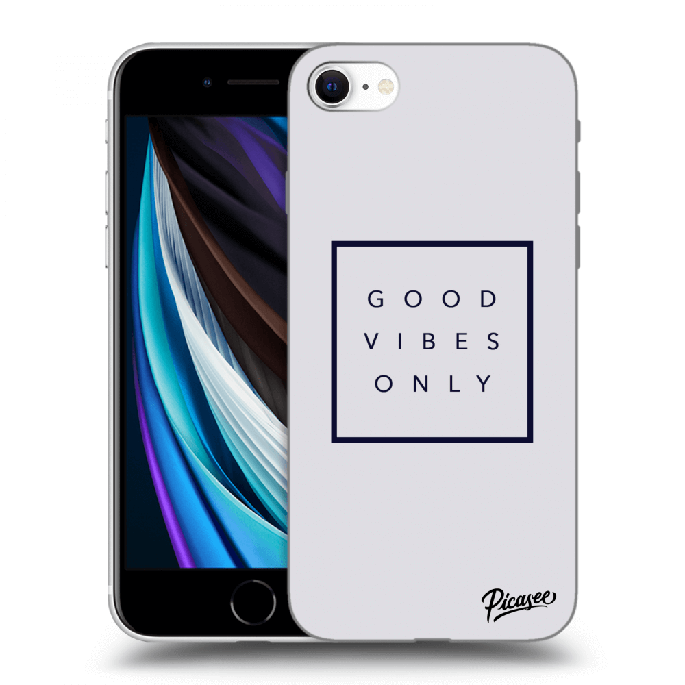 Picasee silikónový prehľadný obal pre Apple iPhone SE 2020 - Good vibes only