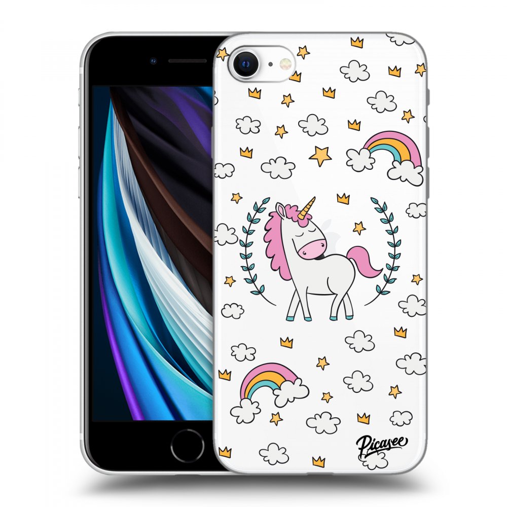Picasee silikónový prehľadný obal pre Apple iPhone SE 2020 - Unicorn hviezdne nebo