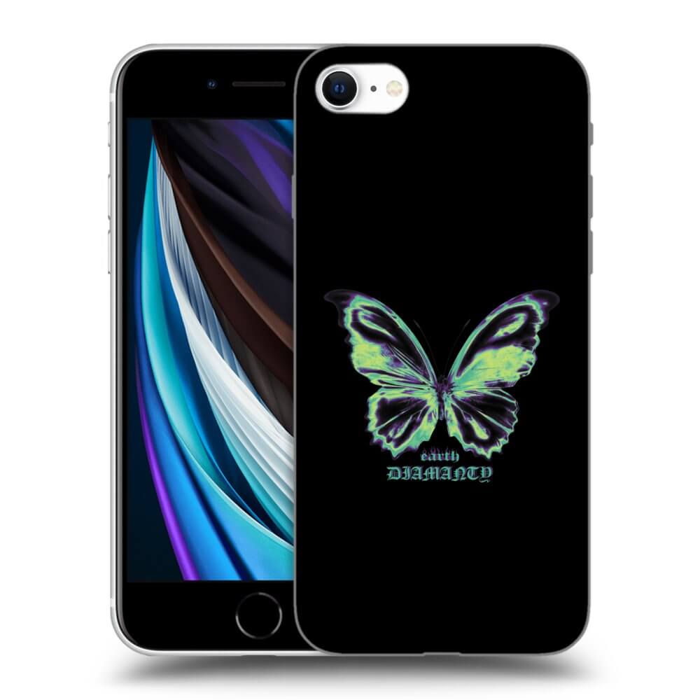 Picasee silikónový čierny obal pre Apple iPhone SE 2020 - Diamanty Blue