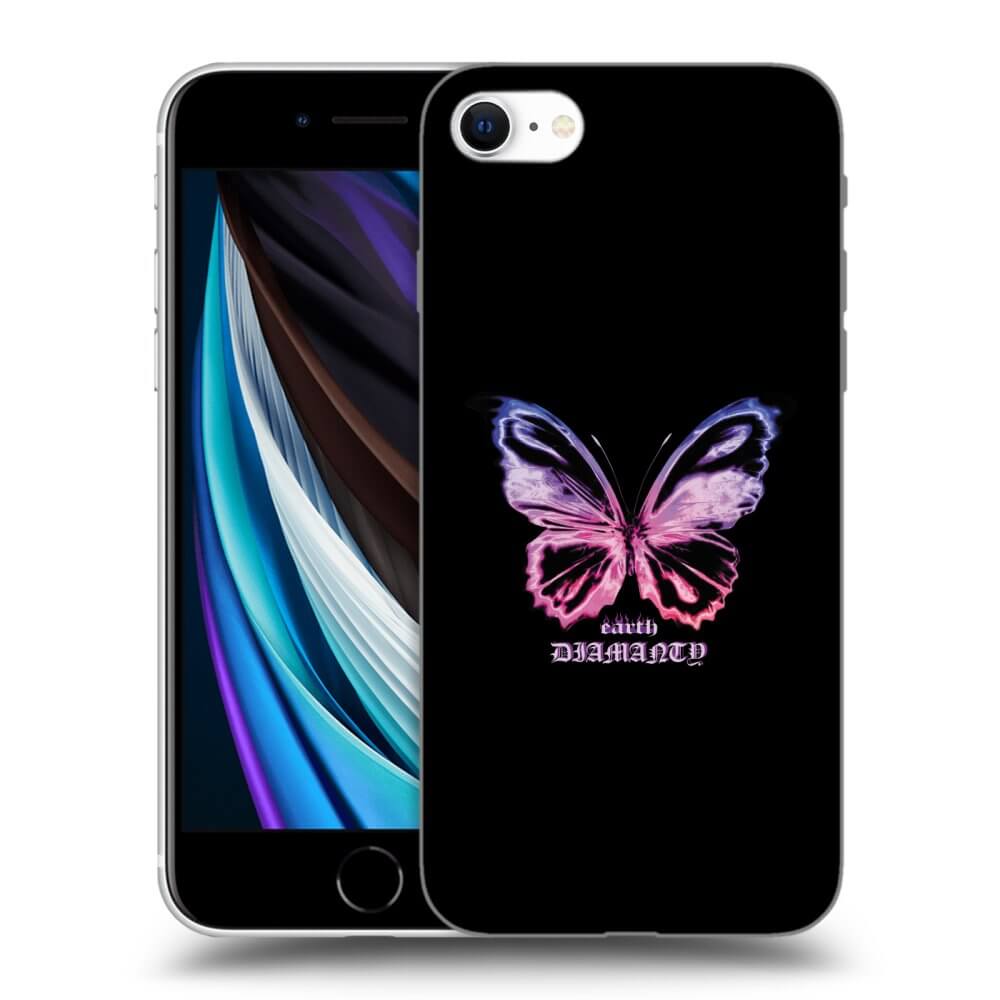 Picasee silikónový čierny obal pre Apple iPhone SE 2020 - Diamanty Purple