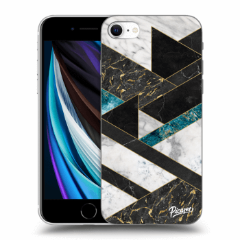 Picasee silikónový čierny obal pre Apple iPhone SE 2020 - Dark geometry