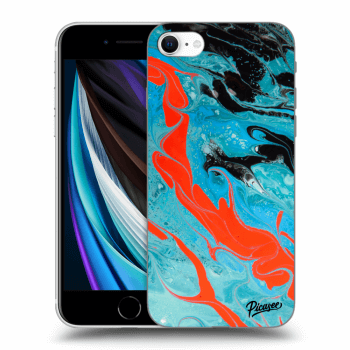 Picasee silikónový prehľadný obal pre Apple iPhone SE 2020 - Blue Magma
