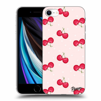Picasee silikónový prehľadný obal pre Apple iPhone SE 2020 - Cherries