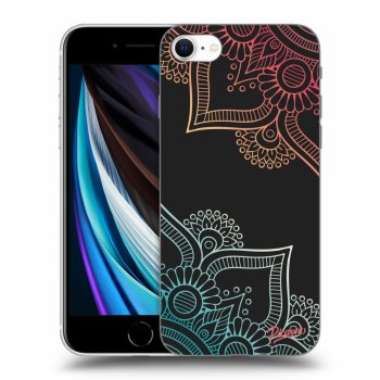 Picasee silikónový čierny obal pre Apple iPhone SE 2020 - Flowers pattern