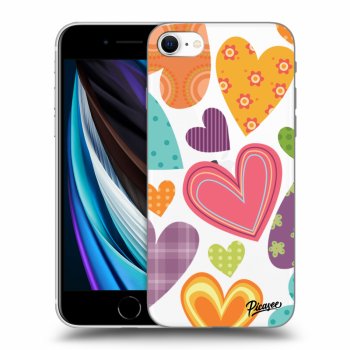 Picasee silikónový prehľadný obal pre Apple iPhone SE 2020 - Colored heart