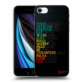 Picasee silikónový čierny obal pre Apple iPhone SE 2020 - Motto life