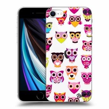 Picasee silikónový prehľadný obal pre Apple iPhone SE 2020 - Owls
