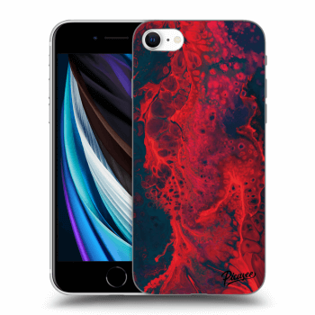 Picasee silikónový čierny obal pre Apple iPhone SE 2020 - Organic red