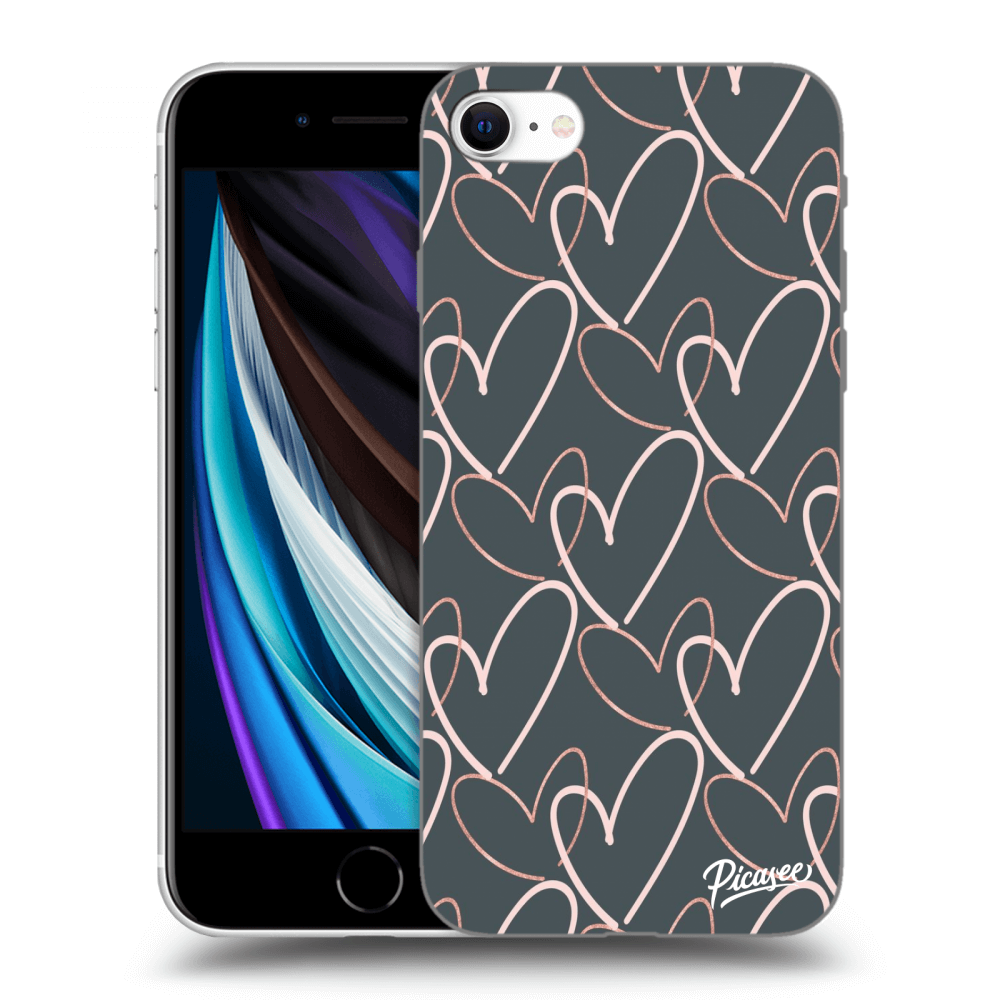 Picasee silikónový čierny obal pre Apple iPhone SE 2020 - Lots of love