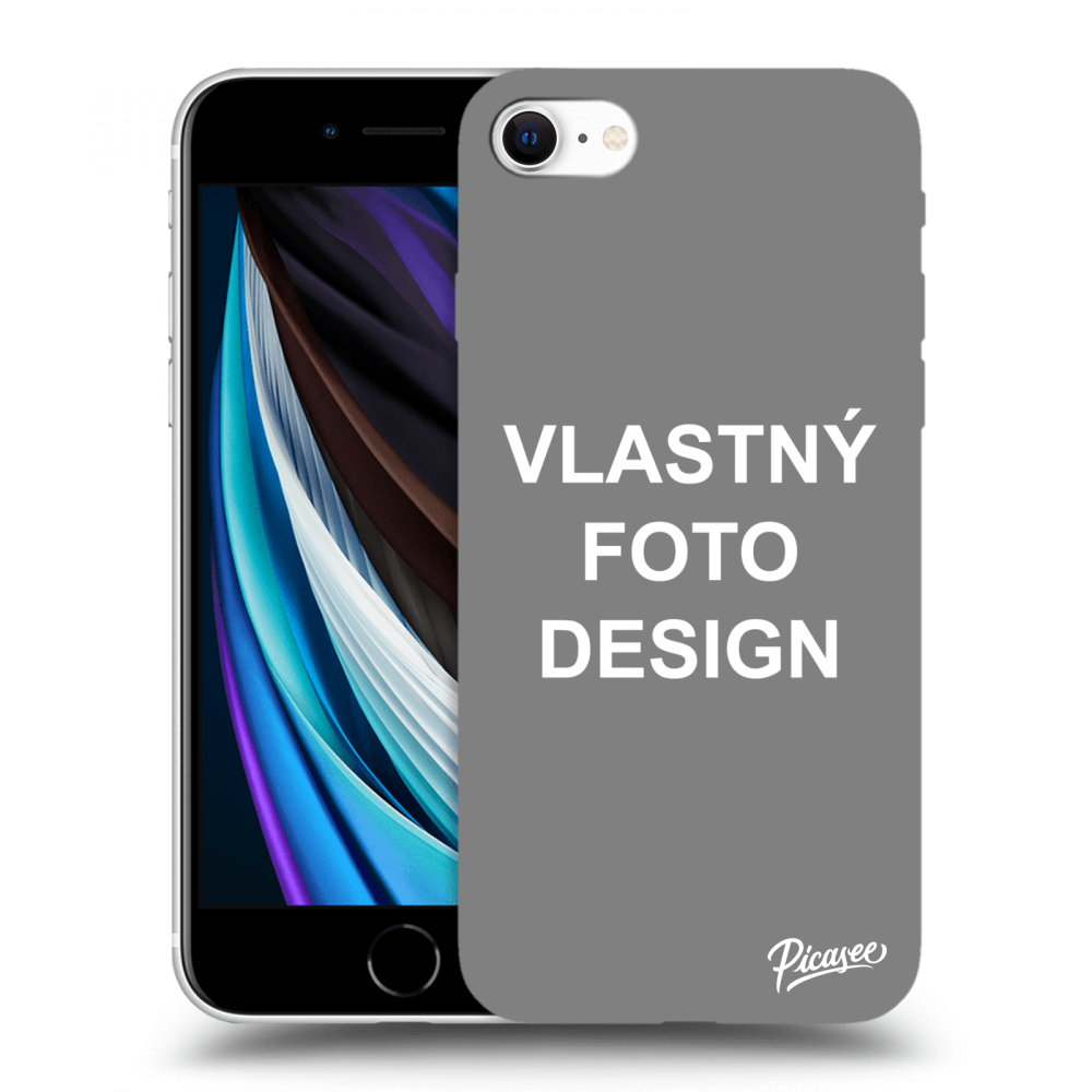 Picasee silikónový čierny obal pre Apple iPhone SE 2020 - Vlastný fotka/motiv