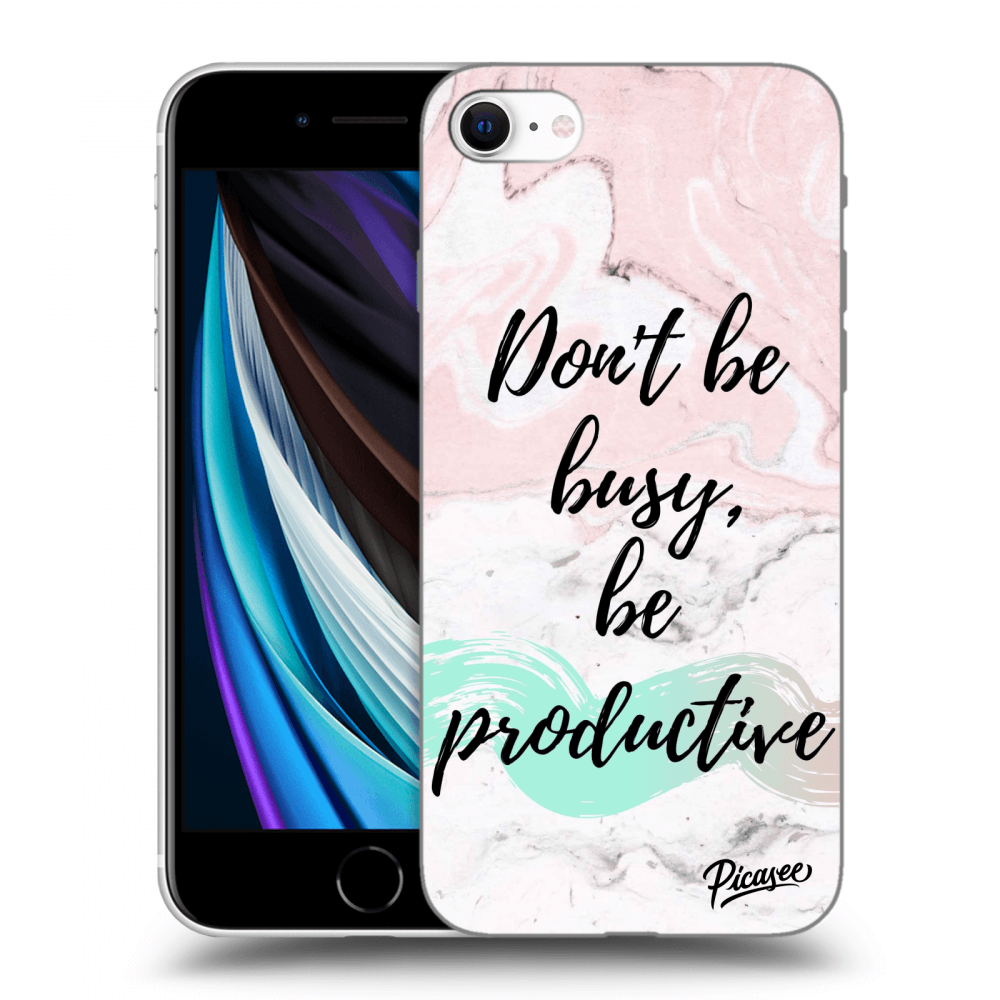 Picasee silikónový čierny obal pre Apple iPhone SE 2020 - Don't be busy, be productive