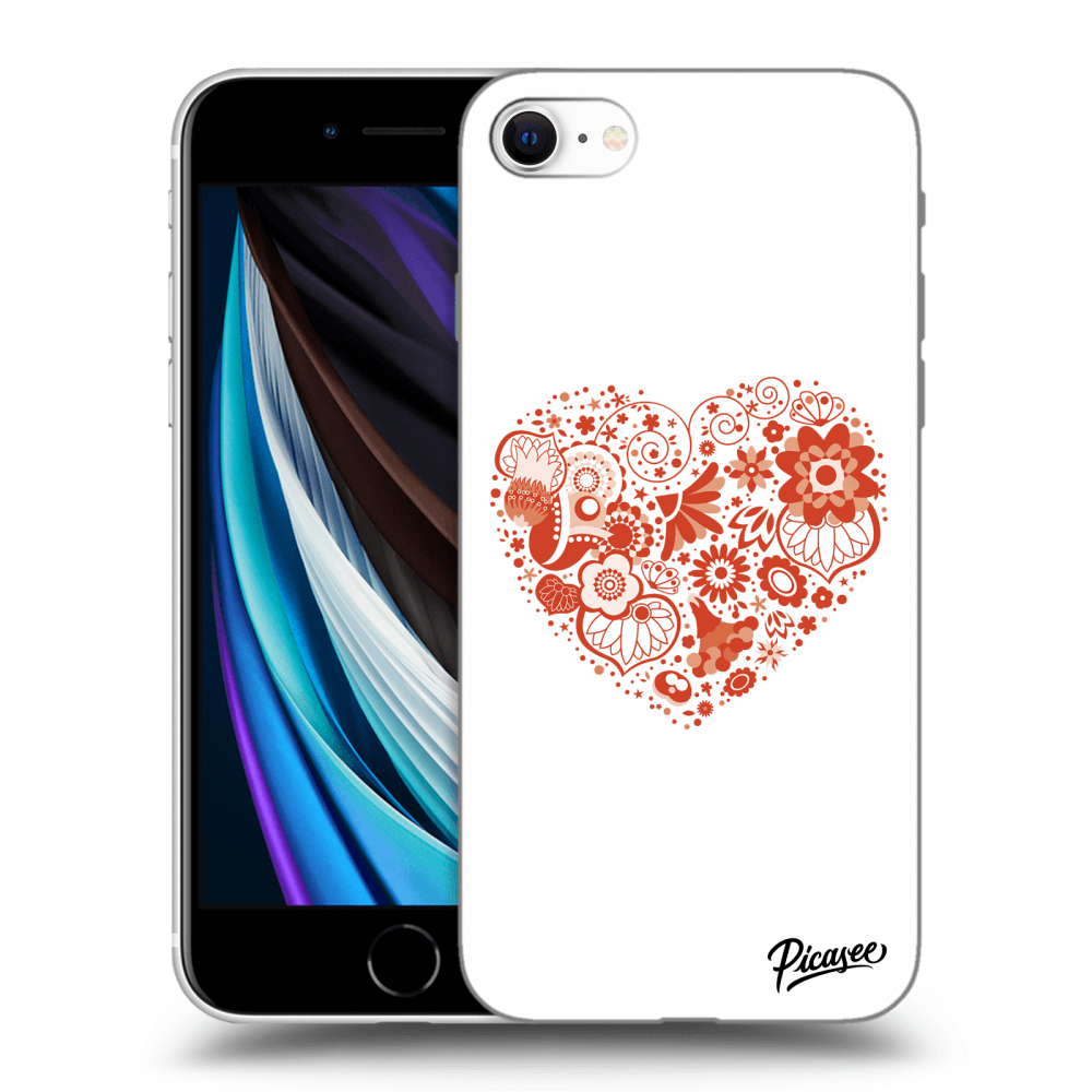 Picasee silikónový čierny obal pre Apple iPhone SE 2020 - Big heart