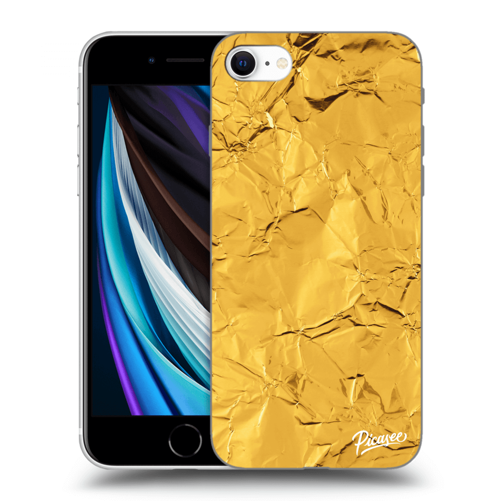 Picasee silikónový prehľadný obal pre Apple iPhone SE 2020 - Gold