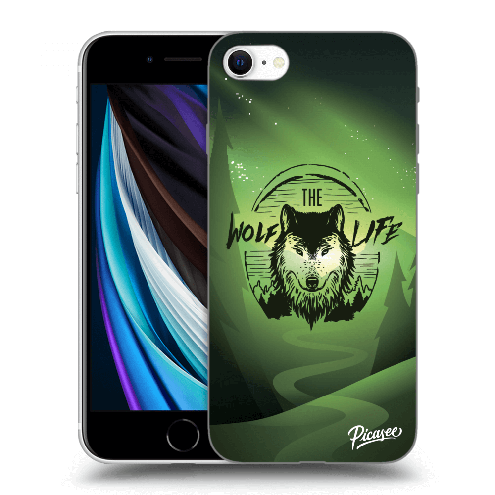 Picasee silikónový čierny obal pre Apple iPhone SE 2020 - Wolf life