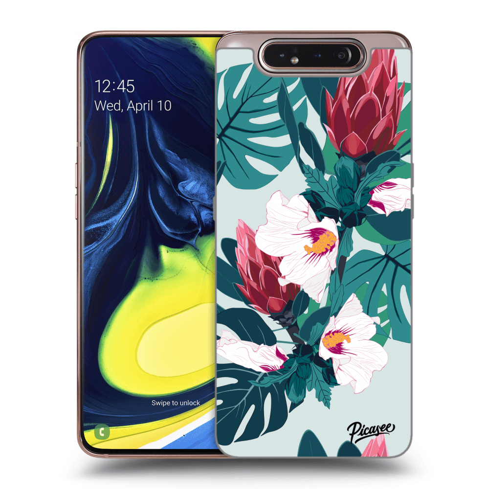 Picasee silikónový prehľadný obal pre Samsung Galaxy A80 A805F - Rhododendron
