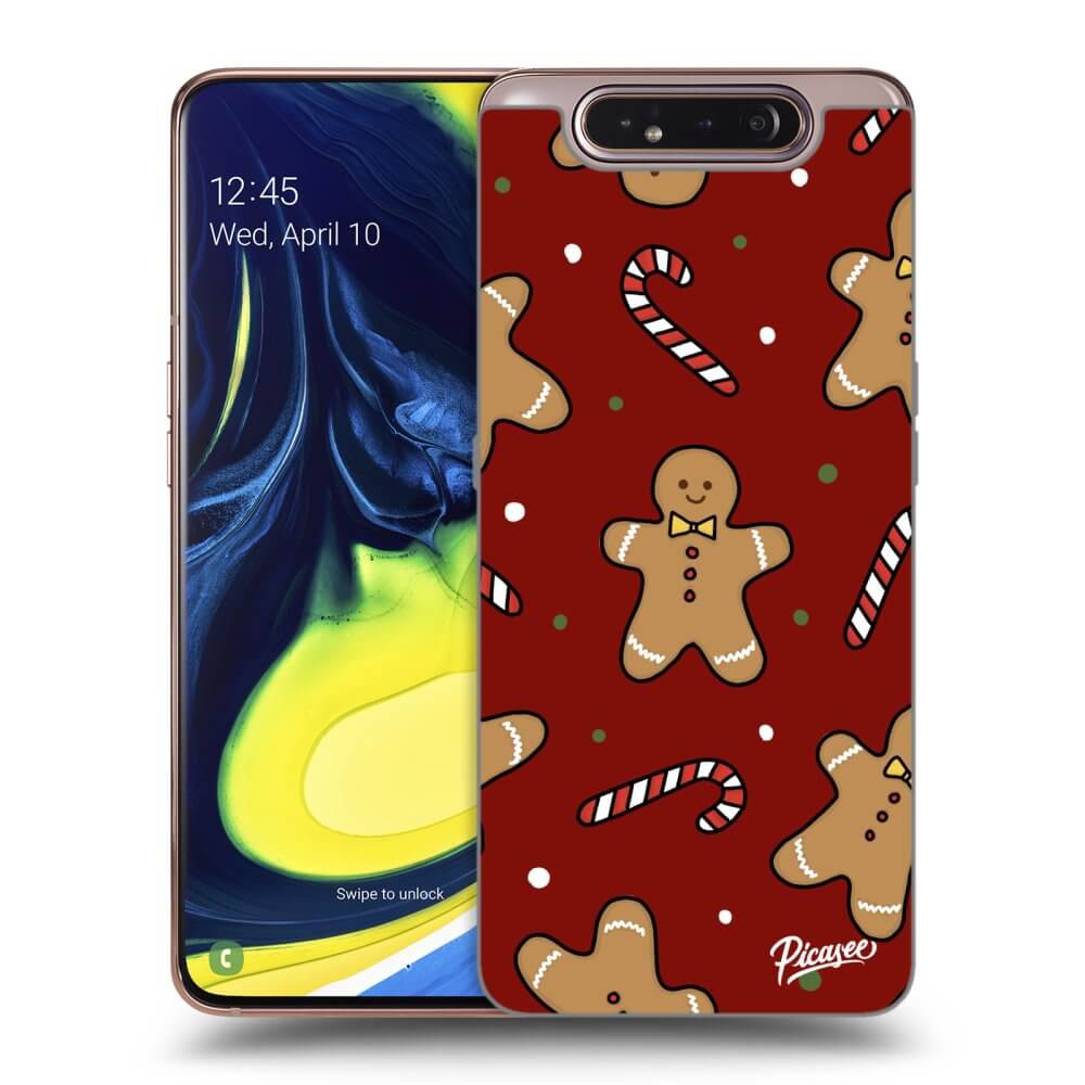 Picasee silikónový prehľadný obal pre Samsung Galaxy A80 A805F - Gingerbread 2