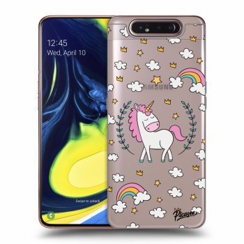 Picasee silikónový prehľadný obal pre Samsung Galaxy A80 A805F - Unicorn star heaven