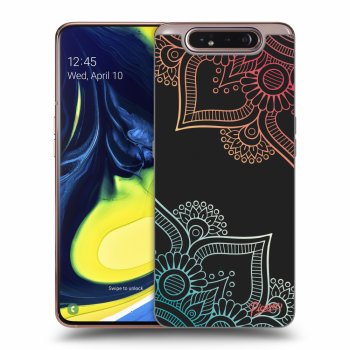 Picasee silikónový čierny obal pre Samsung Galaxy A80 A805F - Flowers pattern