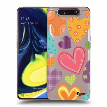 Picasee silikónový prehľadný obal pre Samsung Galaxy A80 A805F - Colored heart