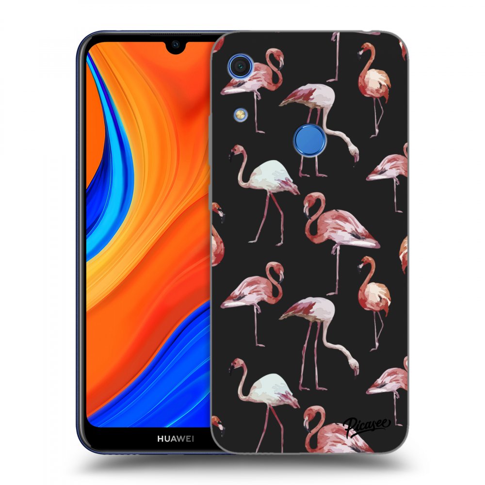 Picasee silikónový čierny obal pre Huawei Y6S - Flamingos