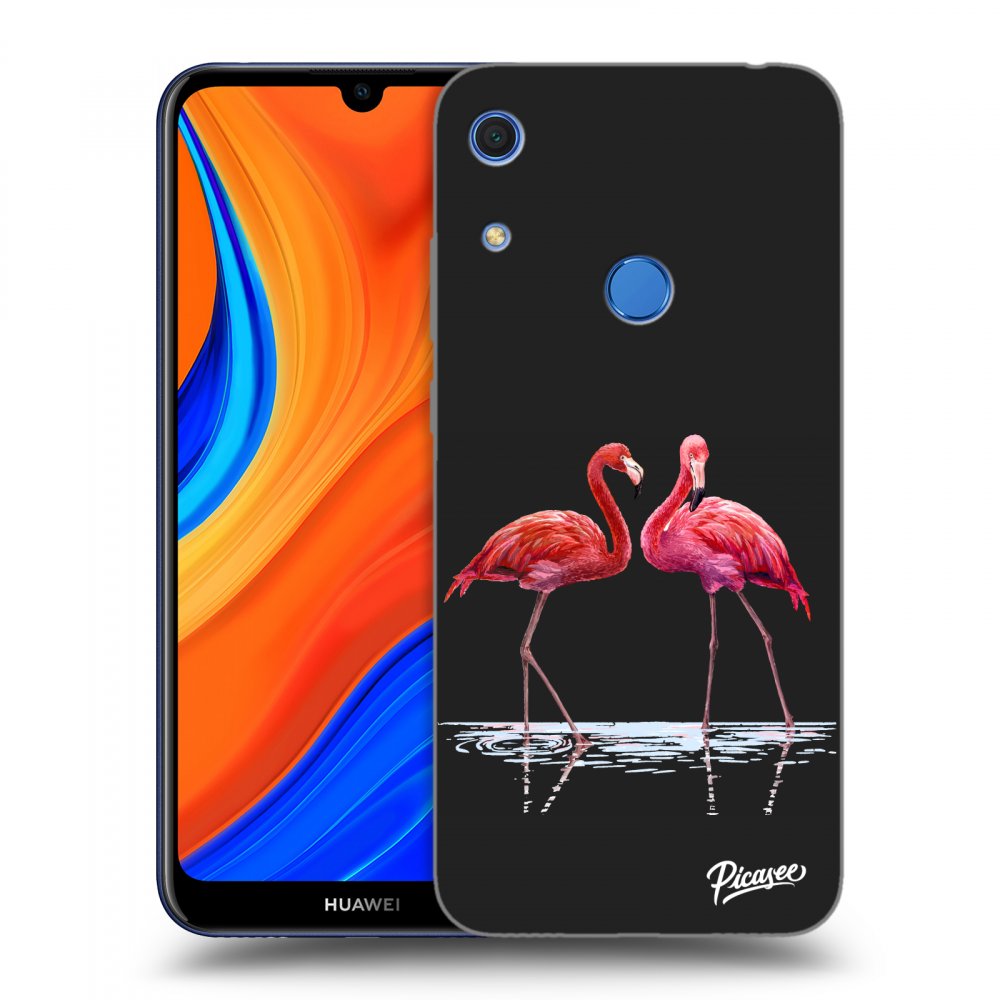 Picasee silikónový čierny obal pre Huawei Y6S - Flamingos couple