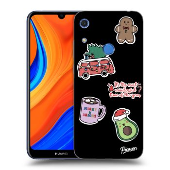 Picasee silikónový čierny obal pre Huawei Y6S - Christmas Stickers